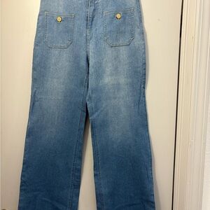 Women's High-Rise Straight Leg Jeans - Light Blue